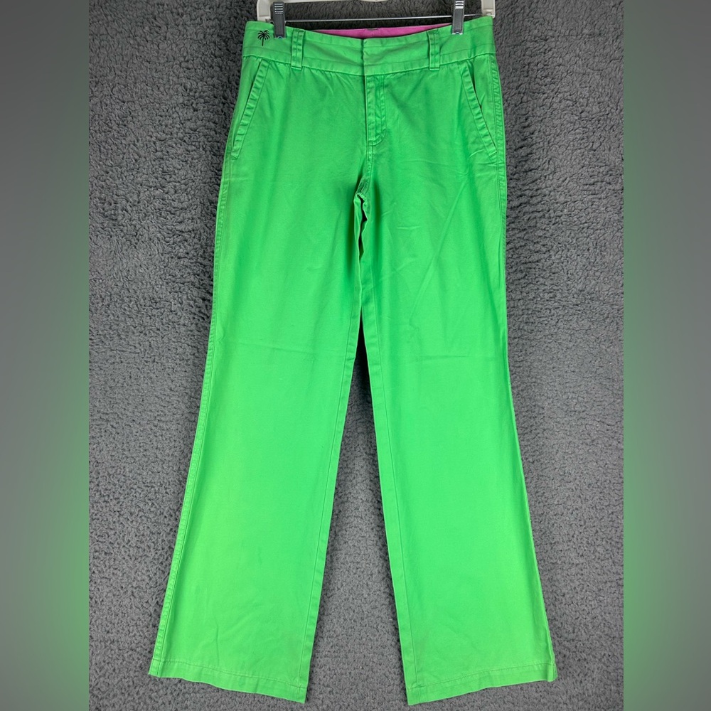 Lilly Pulitzer Pants Womens‎ 2 Green Main Line Fit Chino Trousers Relaxed Cotton